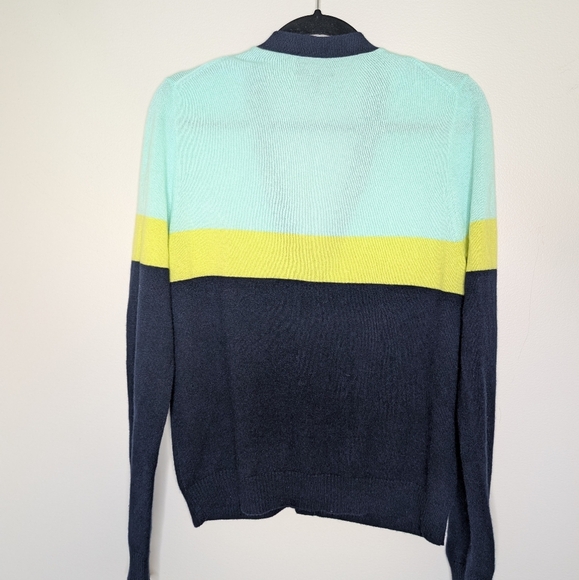 J. Crew Cashmere Color Block Cardigan sz L - Picture 5 of 6